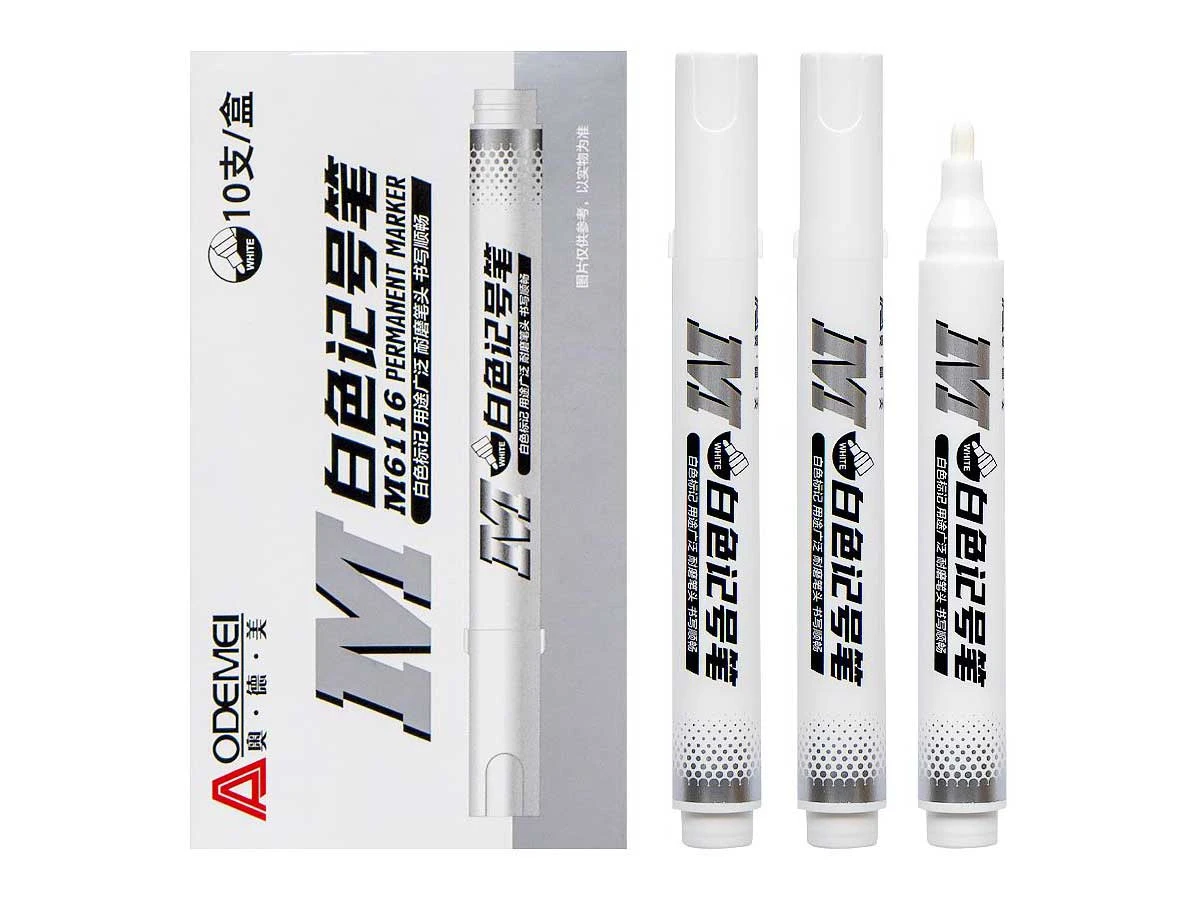 Маркер перманентный белый "Odemei" 