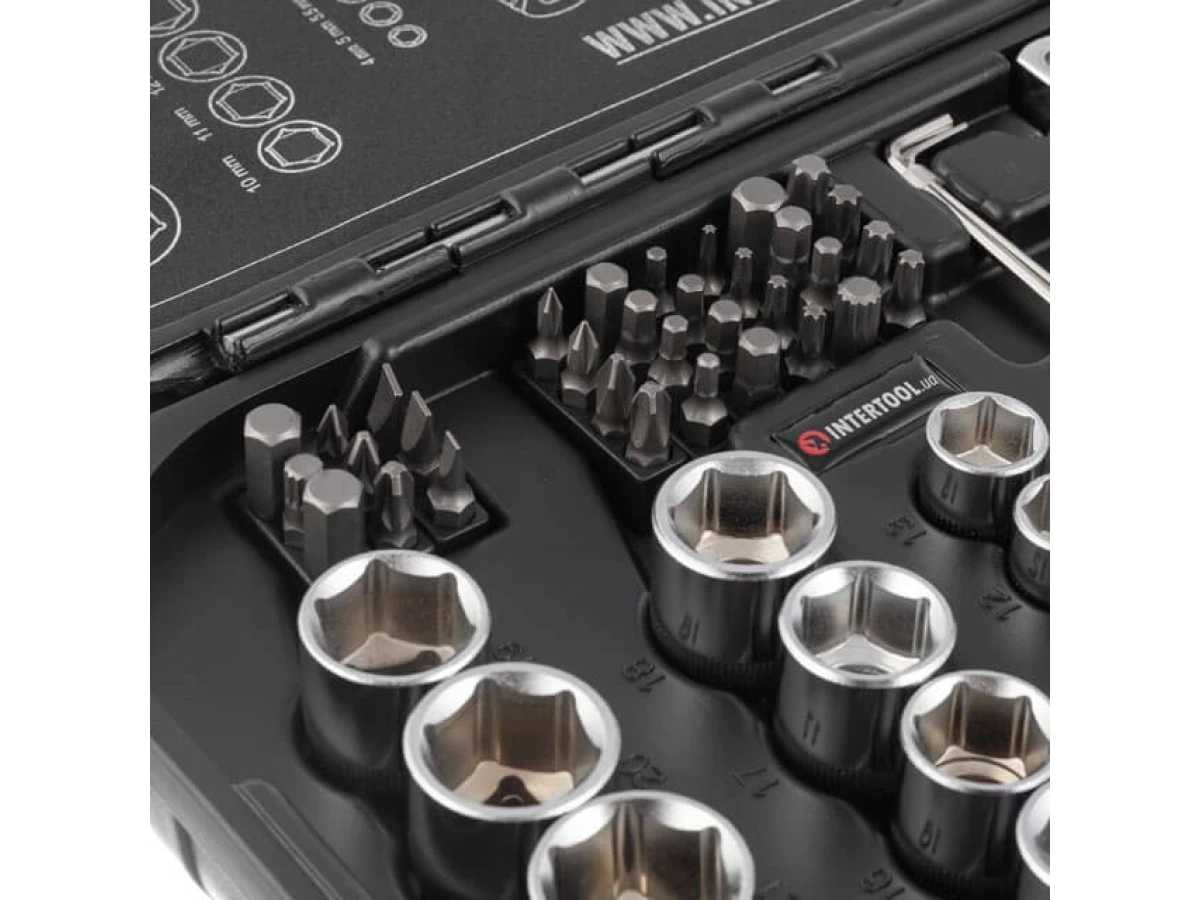 Набір інструментів 73 од. STORM, 1/2", 1/4", Cr-V INTERTOOL ET-8073 