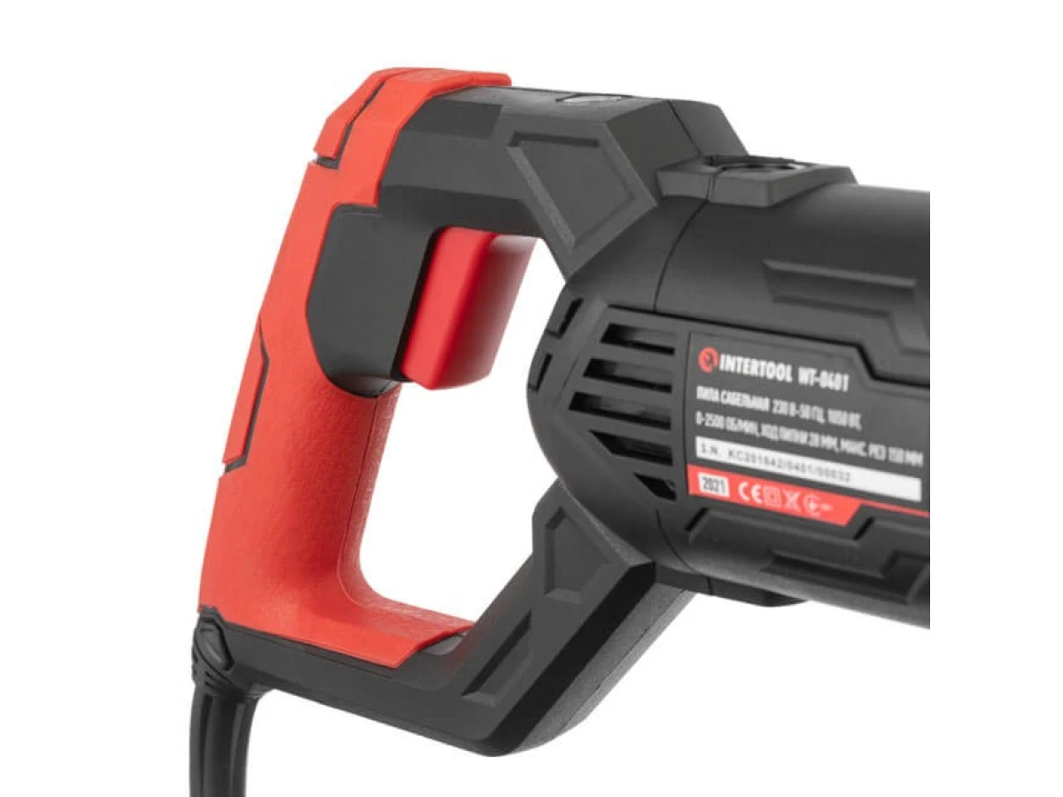 Пила сабельная 1050 Вт, 0-2500 об/мин, ход пилки 28 мм, макс. рез 150 мм, кейс INTERTOOL WT-0401 