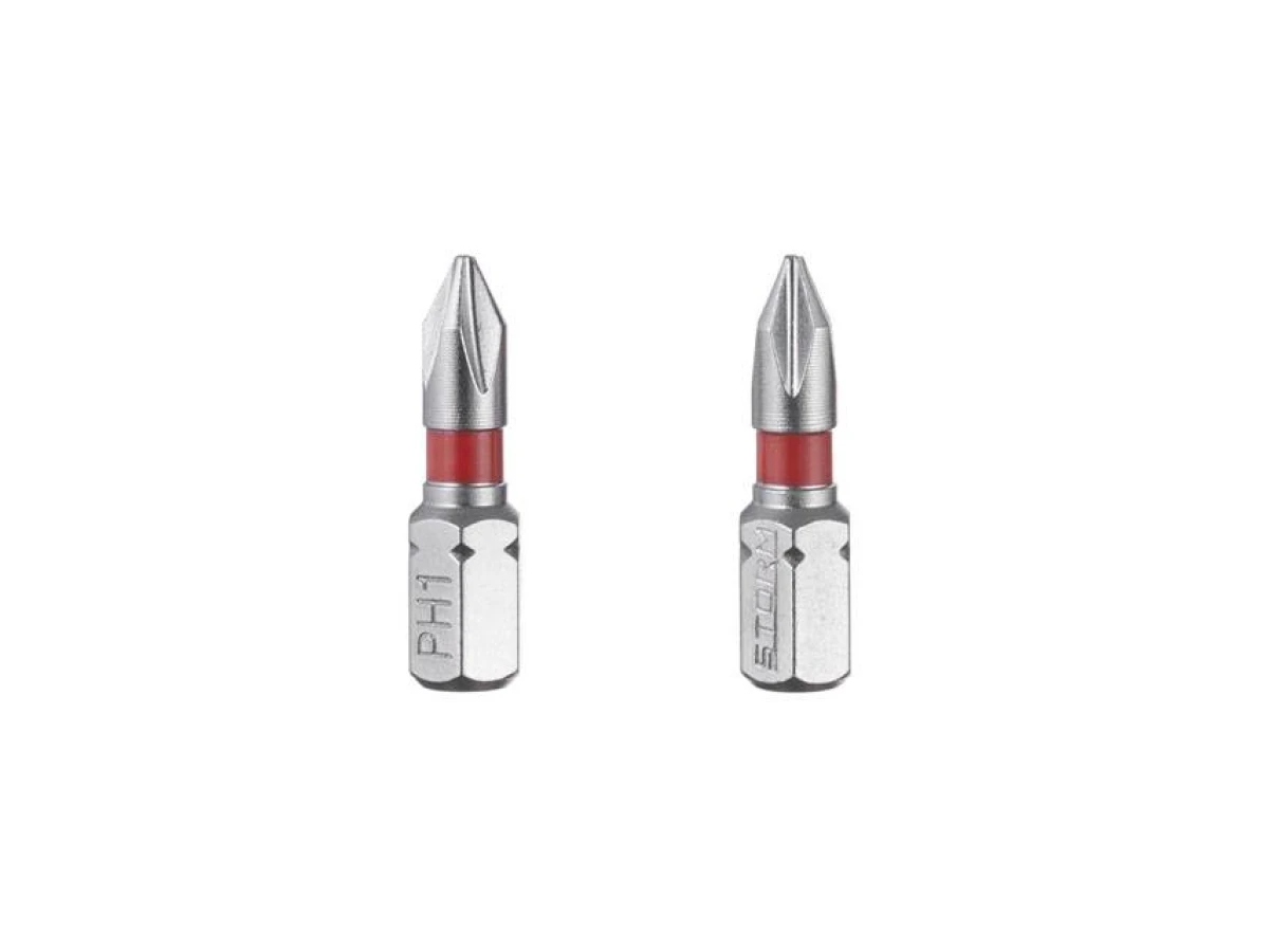 Комплект викруткових насадок PH1 1/4" * 25 мм, S2, уп. 2 од., STORM INTERTOOL VT-0217 