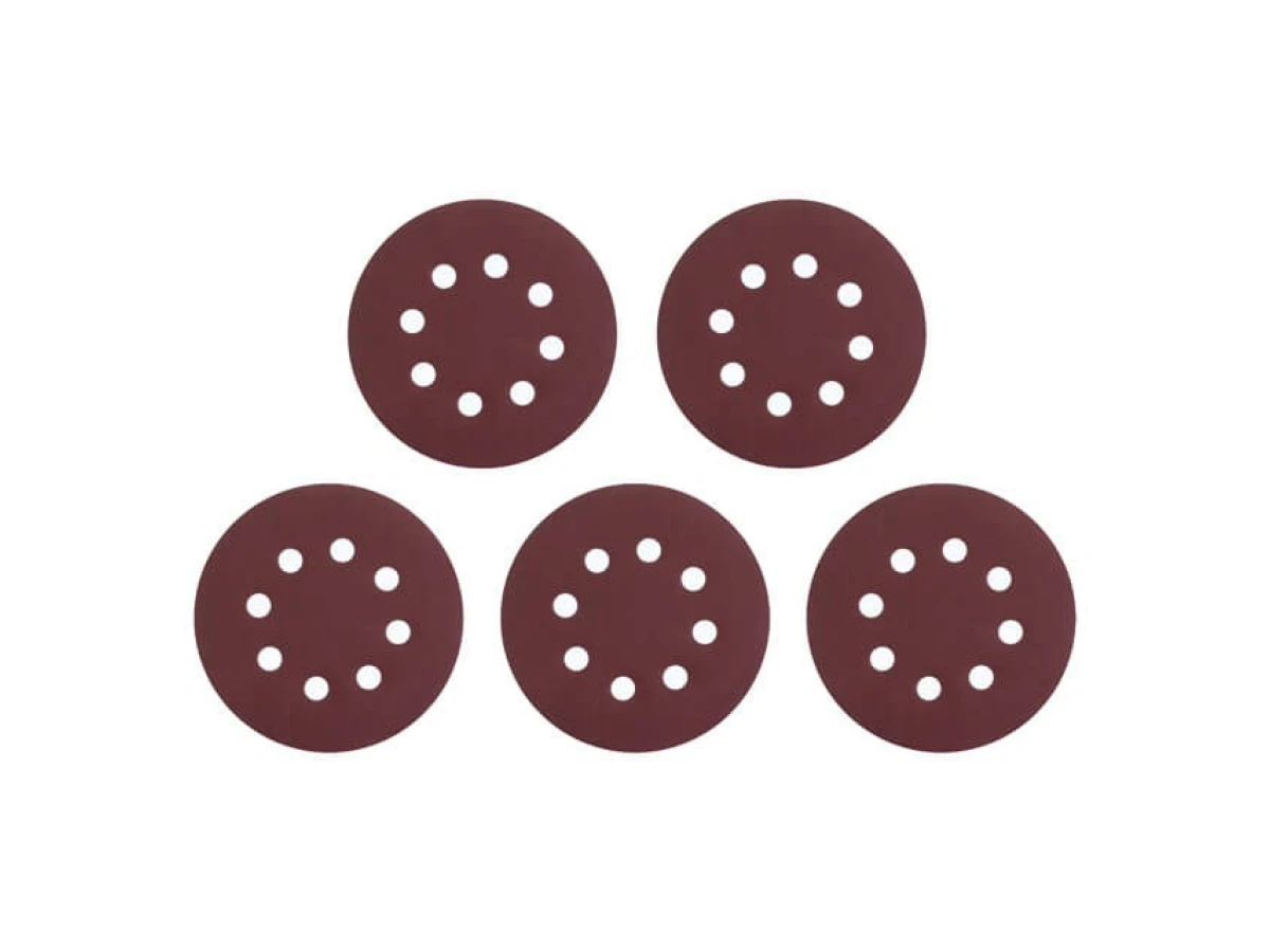 Круг наждаковий самоклеючий 125 мм з отворами , папір клас С, густина 140 г/м2, К400, уп. 5 од. INTERTOOL BT-0593 