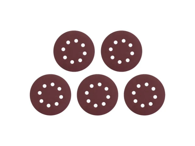 Круг наждаковий самоклеючий 125 мм з отворами , папір клас С, густина 140 г/м2, К400, уп. 5 од. INTERTOOL BT-0593 