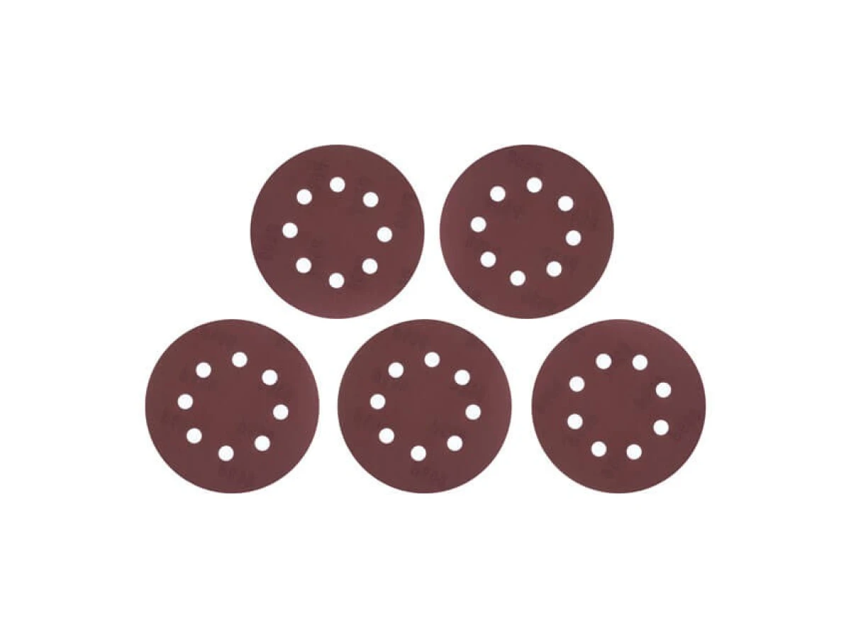 Круг наждачный самоклеющийся 125мм с отверстиями, бумага класс С, плотность 140 г/м2, К600, уп. 5ед INTERTOOL BT-0594 