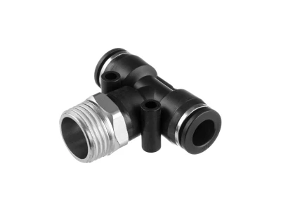 З'єднання цангове Т-подібне для поліуретанових та ін. шлангів 10*10 мм, 1/2