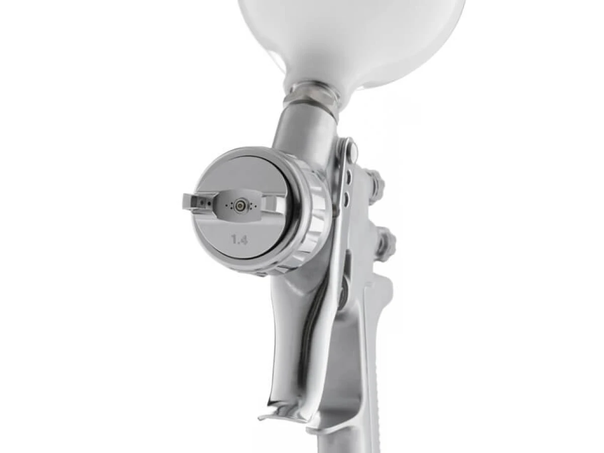 Фарбопульт пневматичний LVMP професійний, форсунка 1.4мм, верхній пластиковий бачок 600 мл., 2бар INTERTOOL PT-0115 