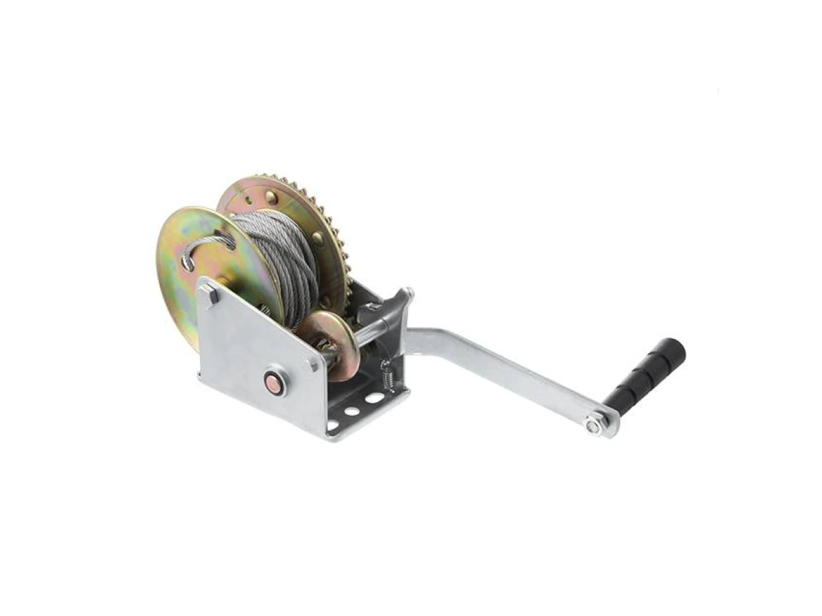 Лебедка рычажная барабанная стальной трос тяговое усилие 450 кг INTERTOOL GT1454 