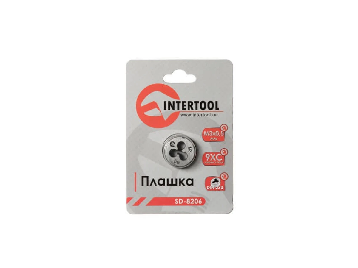 Плашка M3x0,5 мм INTERTOOL SD-8206 