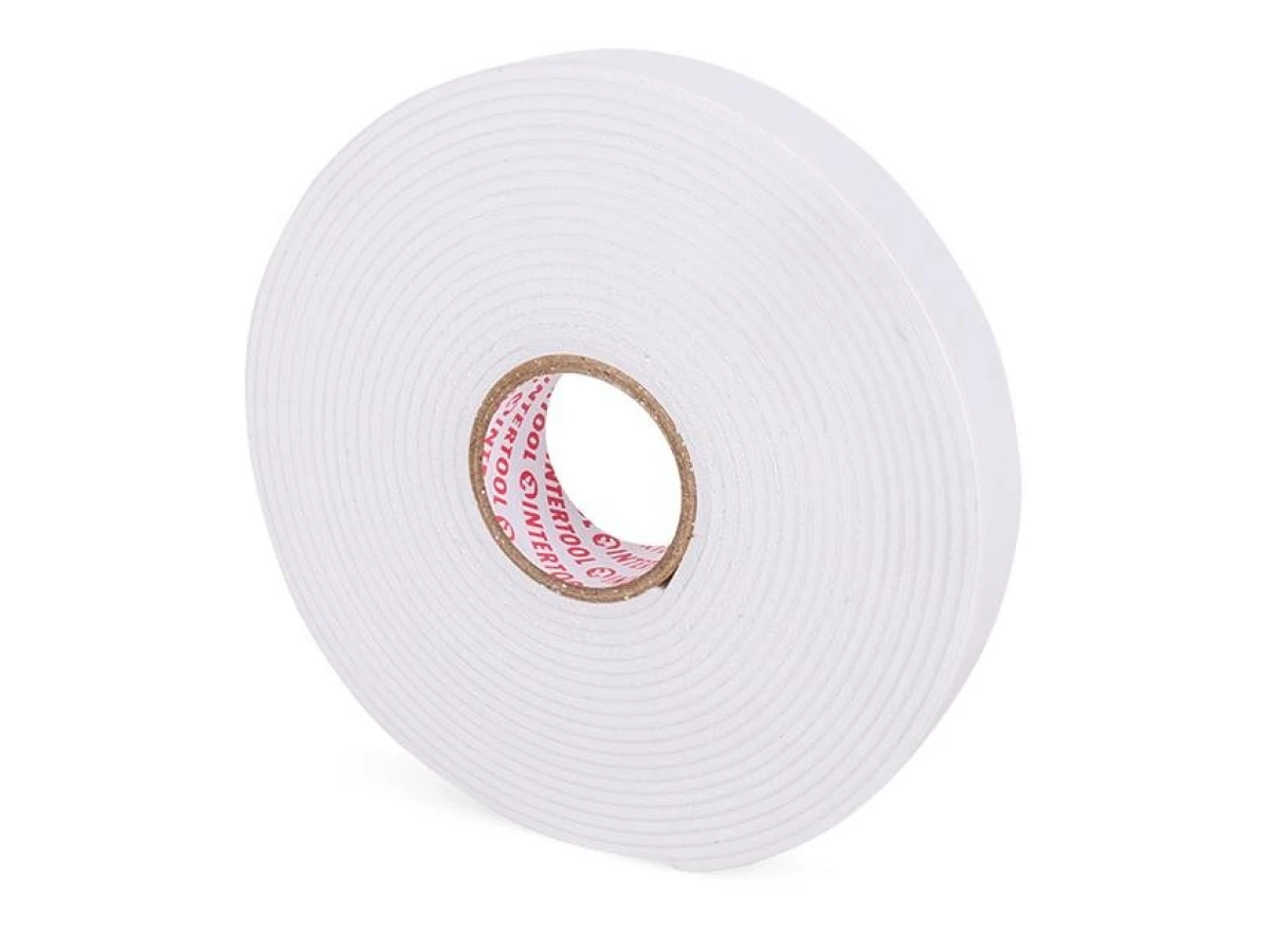 Скотч двосторонній 19 мм * 5 м на спіненій основі INTERTOOL KT-0972 