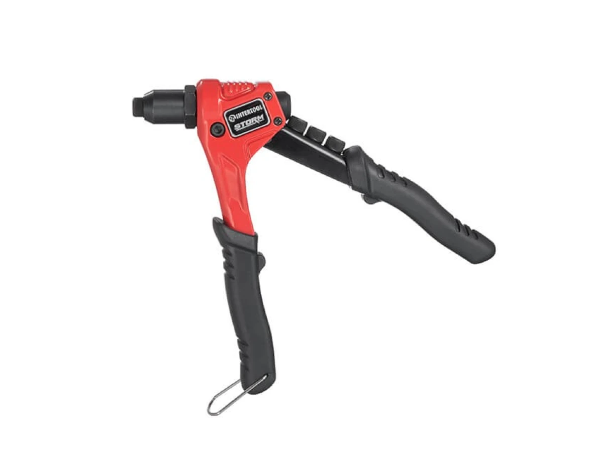 Пистолет заклепочный ручной 200 мм, диаметр применяемой заклепки 2.4; 3.2; 4; 4.8 мм, Storm INTERTOOL RT-0015 