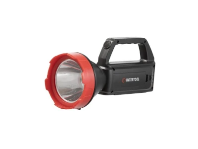 Ліхтар акумуляторний 1LED+1COB, power bank, індикатор заряду, сонячна панель INTERTOOL LB-0107