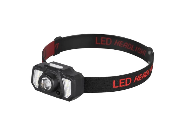 Ліхтар налобний акумуляторний XPE+6SMD+2RED LED, 7 режимів роботи, сенсор, STORM INTERTOOL LB-0311 