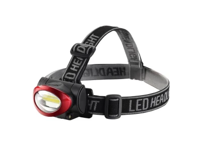 Ліхтар налобний світлодіодний, пиловологозахищений корпус, 3W COB, батарейки 3 ААА INTERTOOL LB-0304