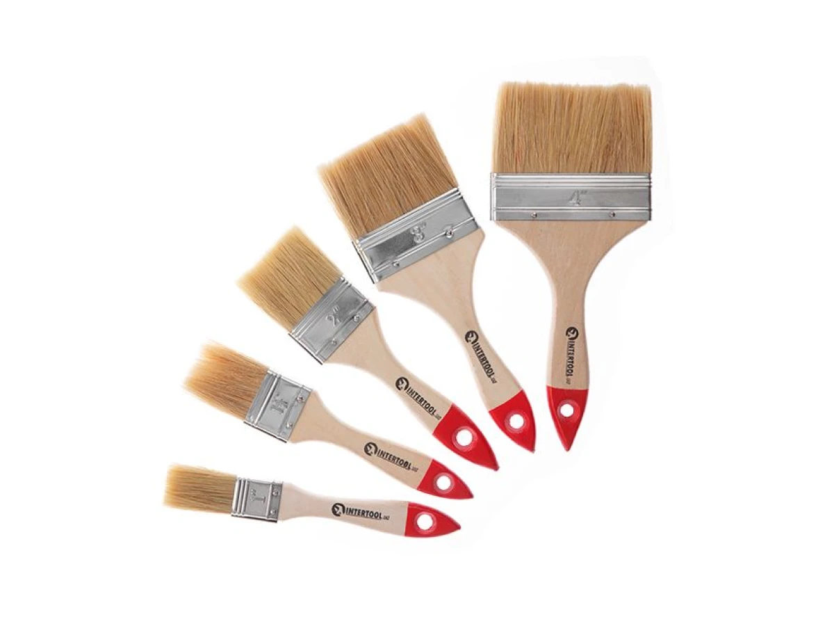 Набір пензлів флейцевих 25; 38; 50; 76; 102 мм, 5 од. INTERTOOL KT-1005 