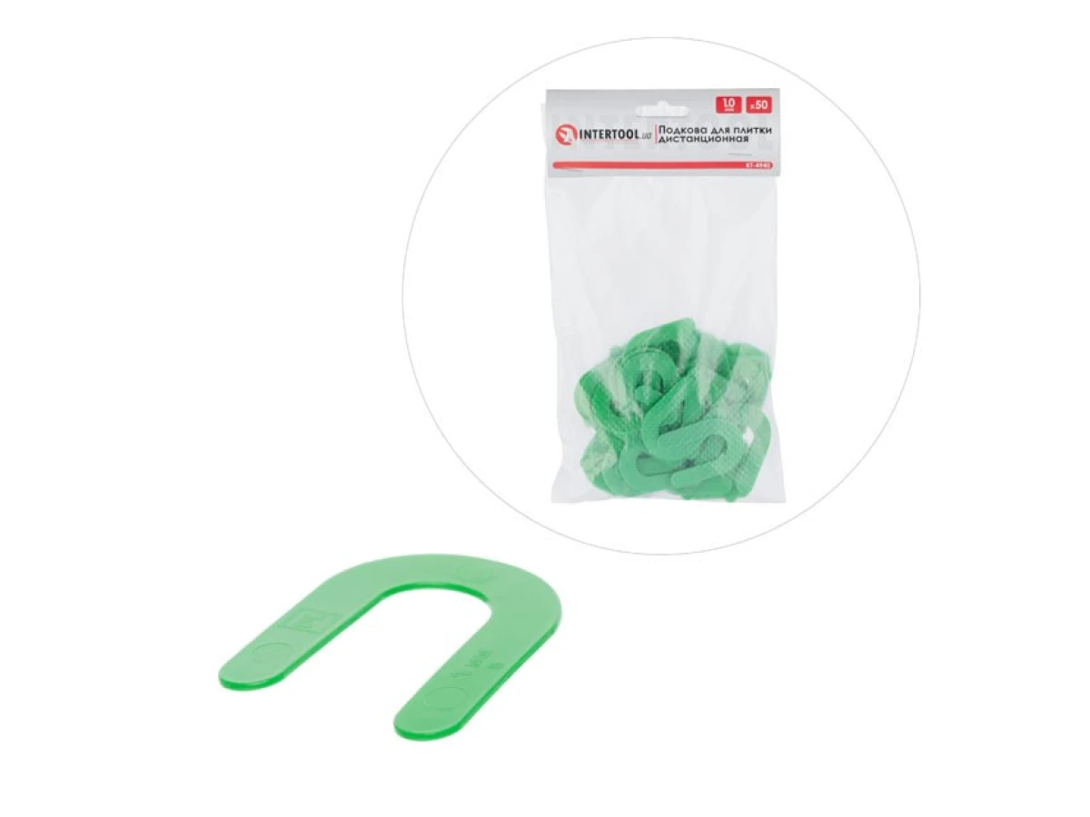 Підкова для плитки дистанційна 1 мм, 50 шт INTERTOOL KT-4940 