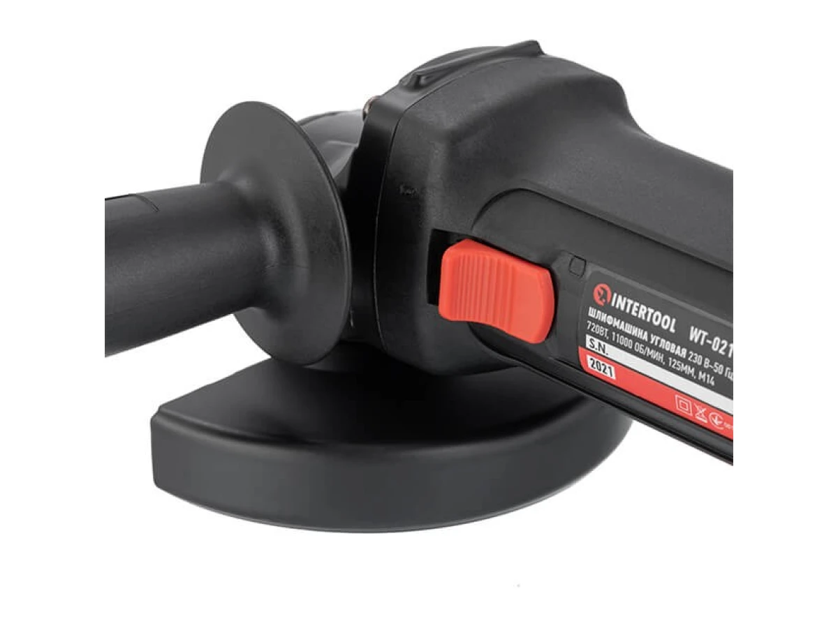 Шлифмашина угловая, 720 Вт, диаметр круга 125 мм, 11000 об/мин INTERTOOL WT-0217 