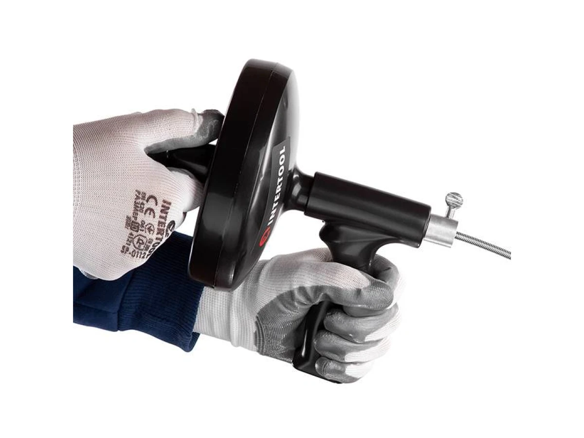 Інструмент для чищення труб, трос 6 мм * 4 м, кручений загострений наконечник INTERTOOL HP-1008 