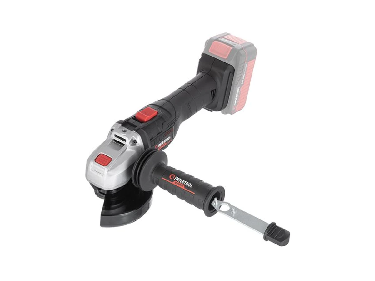 Шліфмашина кутова акумуляторна з безщітковим двигуном 20 В, 125 мм, 10000 об/хв., без ЗП та АКБ INTERTOOL WT-9366 