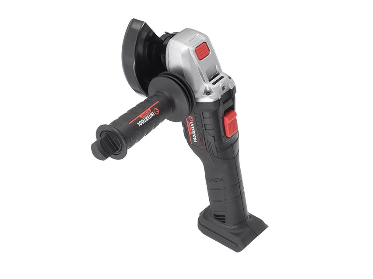 Шліфмашина кутова акумуляторна з безщітковим двигуном 20 В, 125 мм, 10000 об/хв., без ЗП та АКБ INTERTOOL WT-9366 