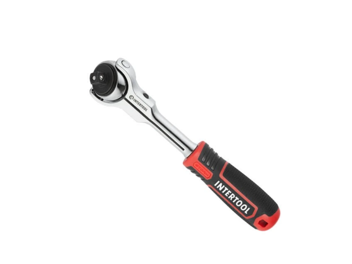 Рукоятка с храповым механизмом поворотная, 72 зуба 3/8", Cr-V STORM INTERTOOL ET-8008 