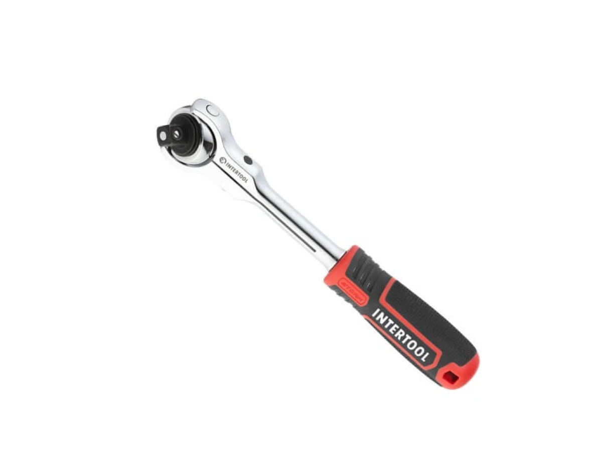 Рукоятка с храповым механизмом поворотная, 72 зуба 1/2", Cr-V STORM INTERTOOL ET-8009 
