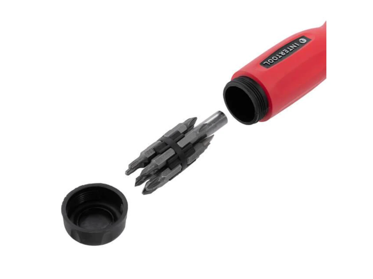 Викрутка реверсивна з комплектом насадок 12 од. INTERTOOL VT-1003 
