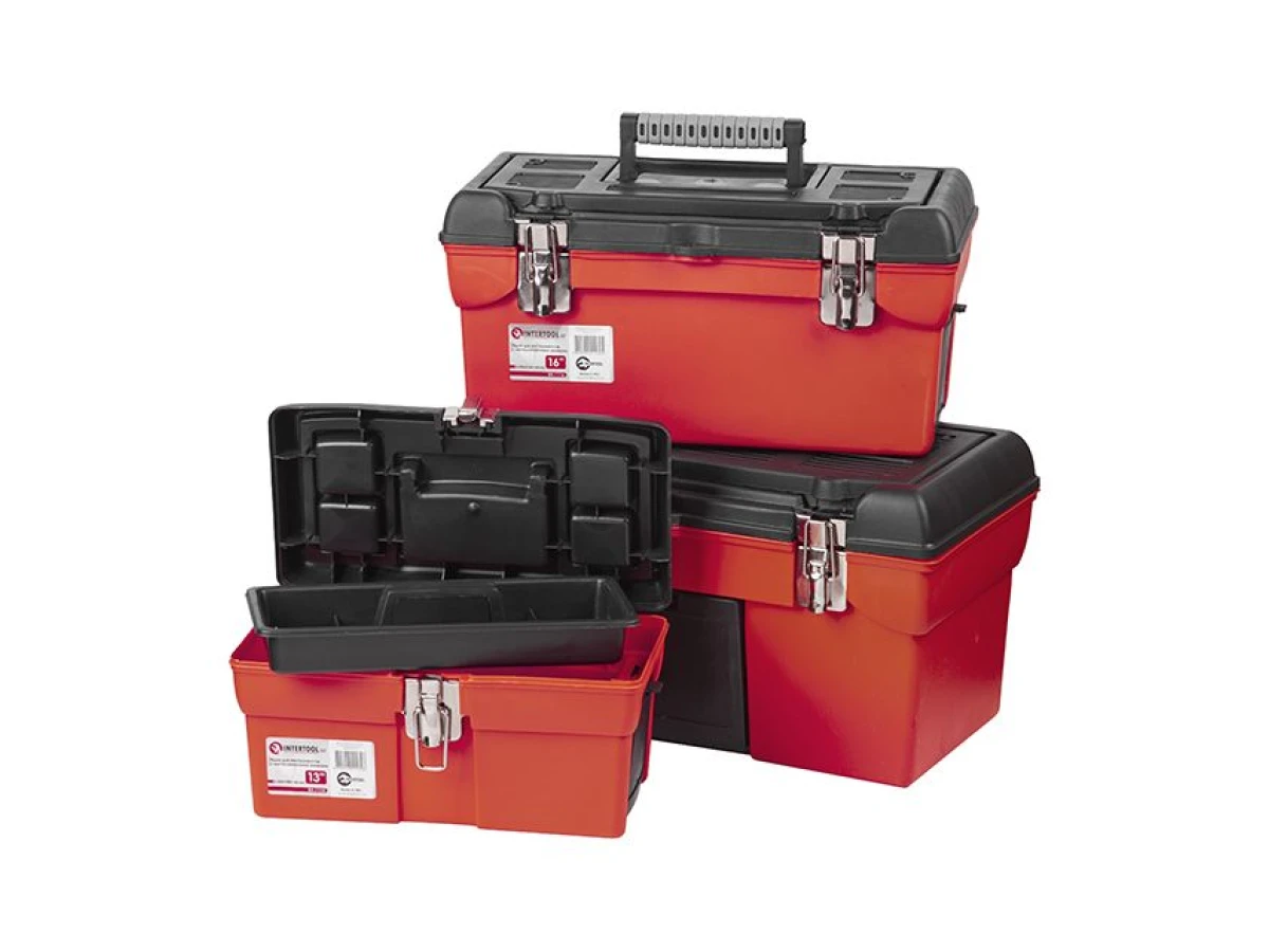 Комплект ящиків для інструменту з металевими замками, 3 од. 13"/16,5"/19" INTERTOOL BX-0006 