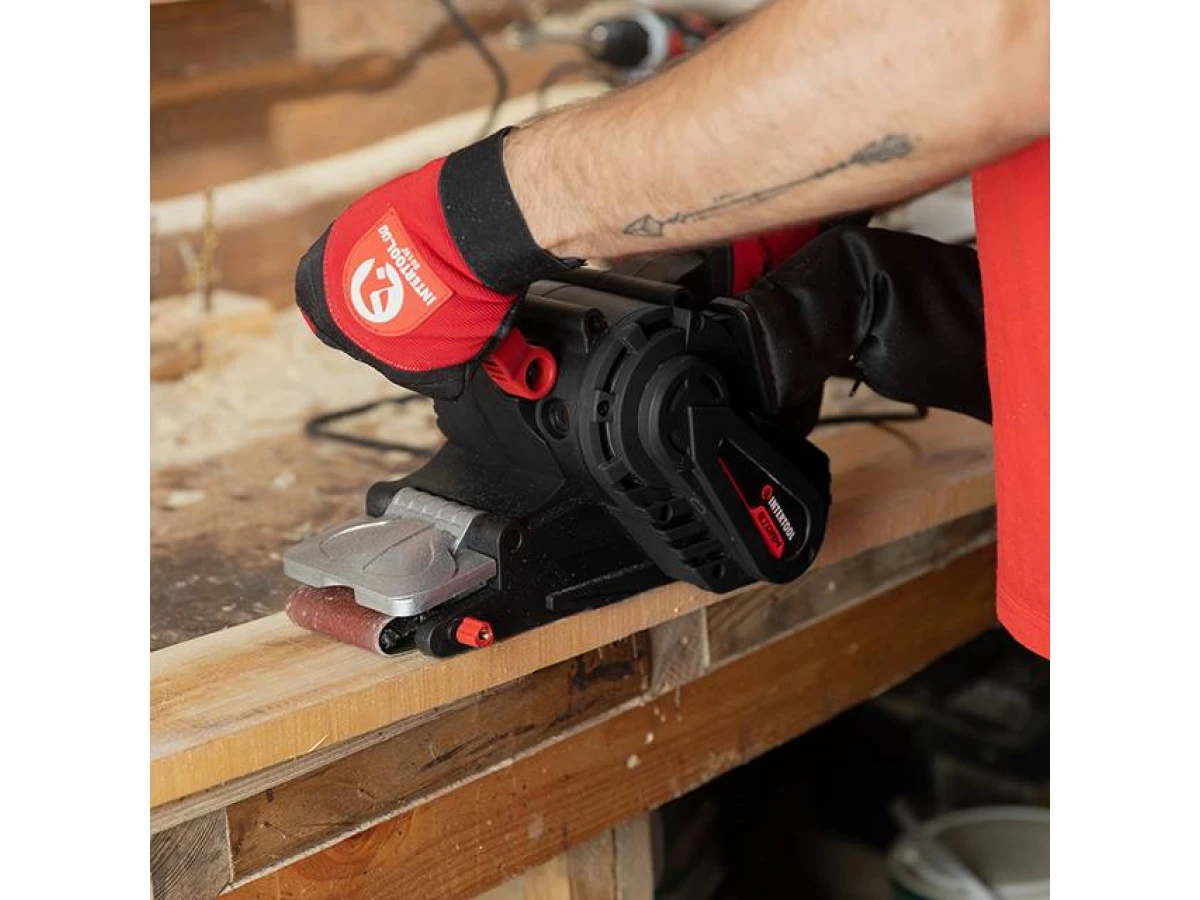 Шлифмашина стрічкова 1010 Вт, 120-380 м/хв. 76*533 мм INTERTOOL WT-0530 