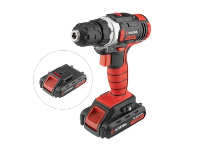 Дриль-шурупокрут акумуляторний Li-Ion 18 В, 25 Nm, 0-400/0-1500 об/хв., 2*2.0 Аг INTERTOOL WT-0314