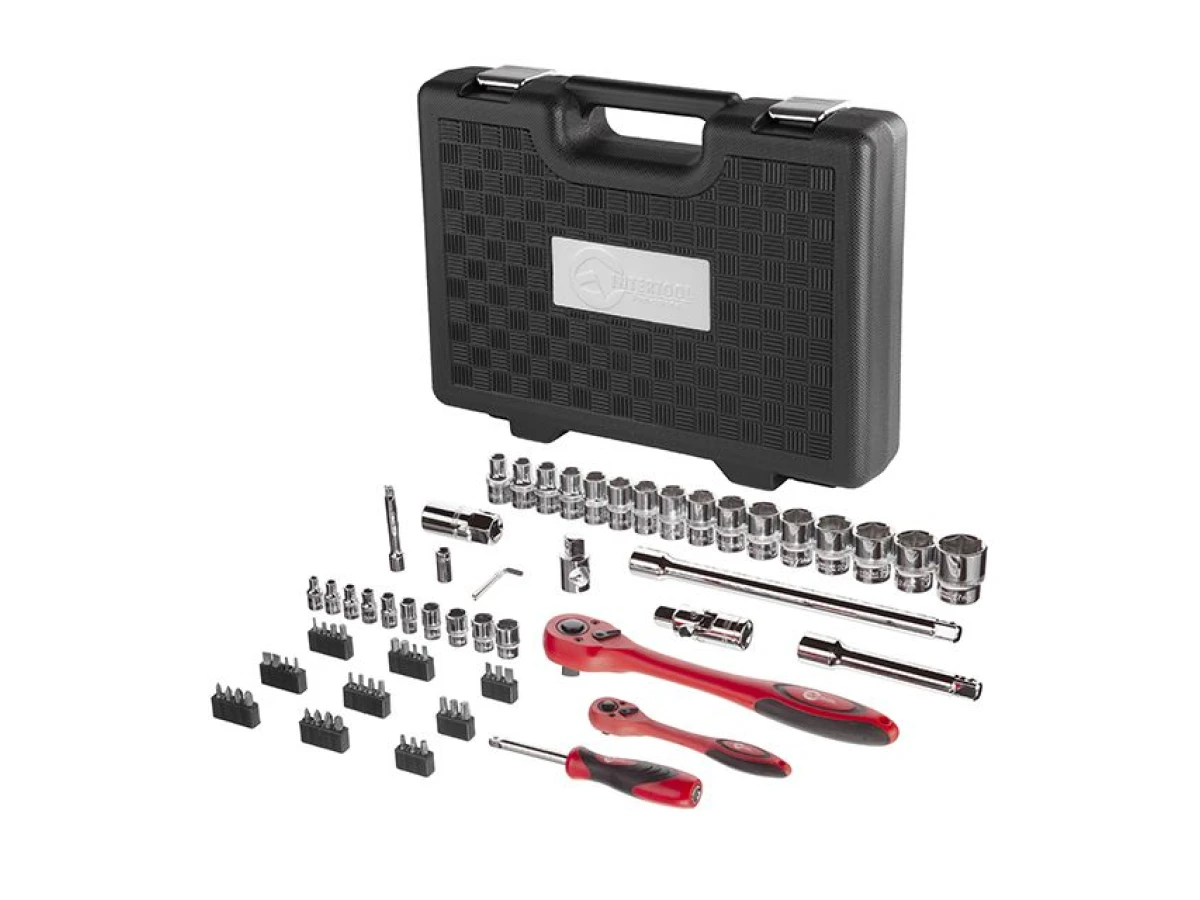 Набір інструментів професійний, 1/2" & 1/4", 72 од. CrV INTERTOOL ET-6072 