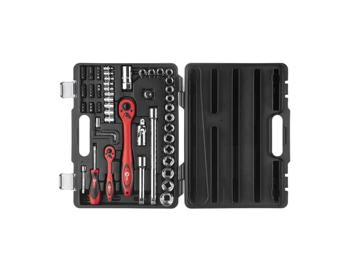 Набір інструментів професійний, 1/2" & 1/4", 72 од. CrV INTERTOOL ET-6072 