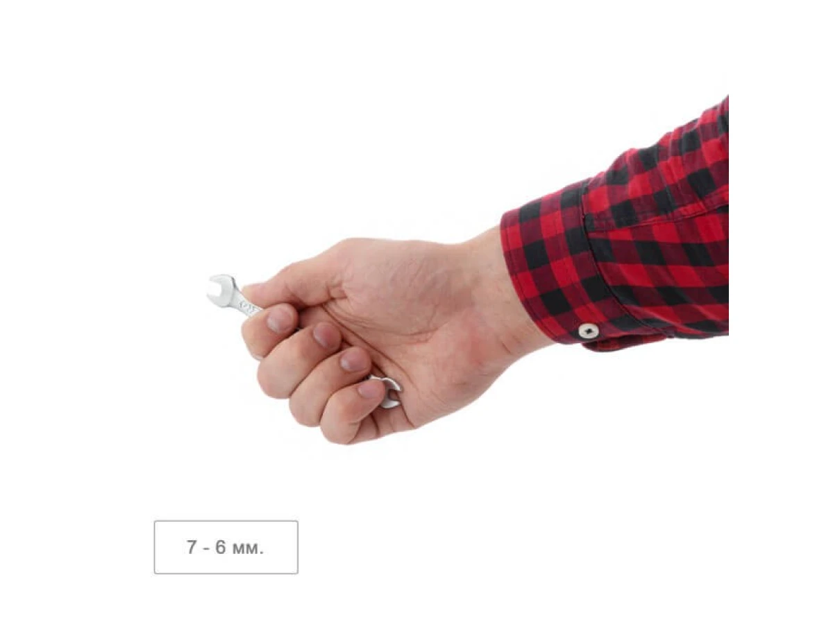 Ключ ріжковий 6х7 мм Cr-V, покриття сатин-хром, PROF DIN3113 INTERTOOL XT-1106 