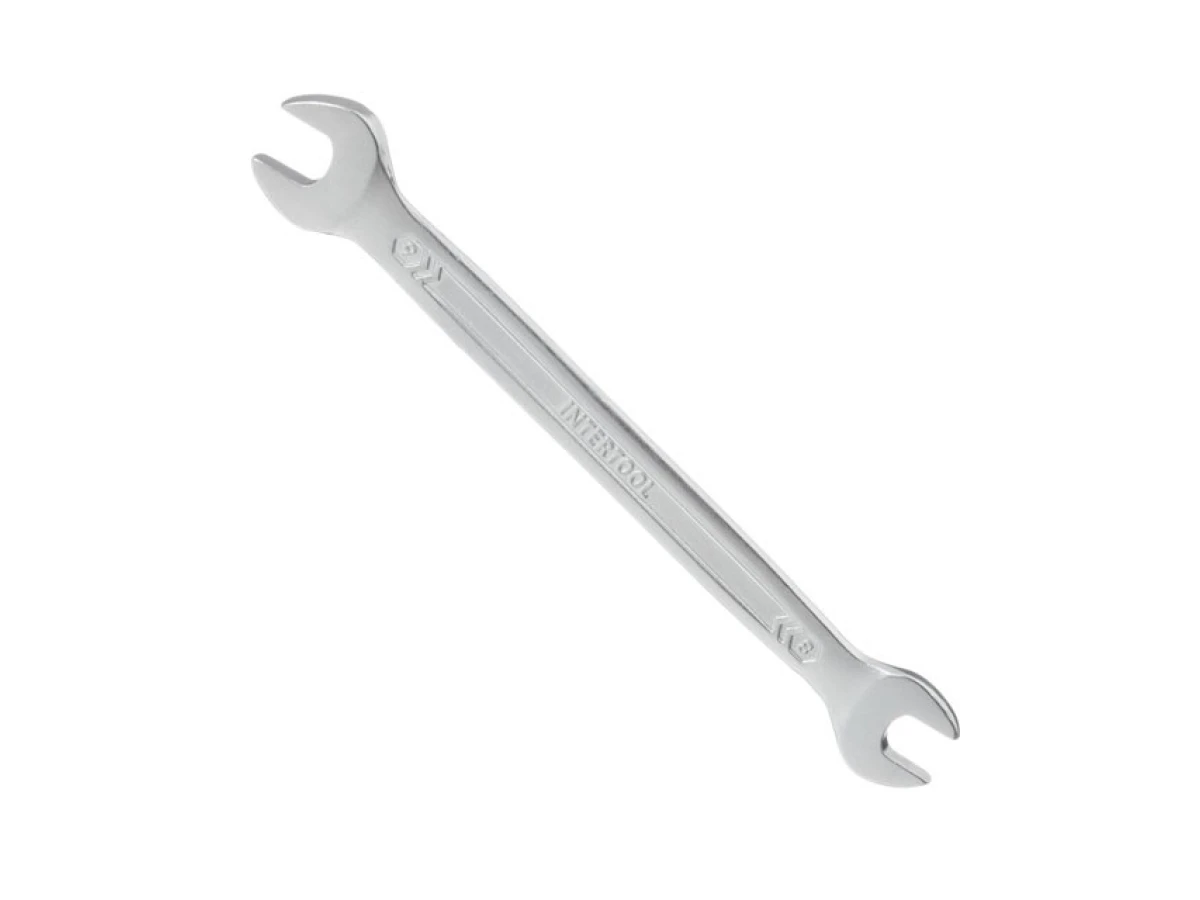 Ключ ріжковий 8х9 мм CrV, покриття сатин-хром, PROF DIN3113 INTERTOOL XT-1108 