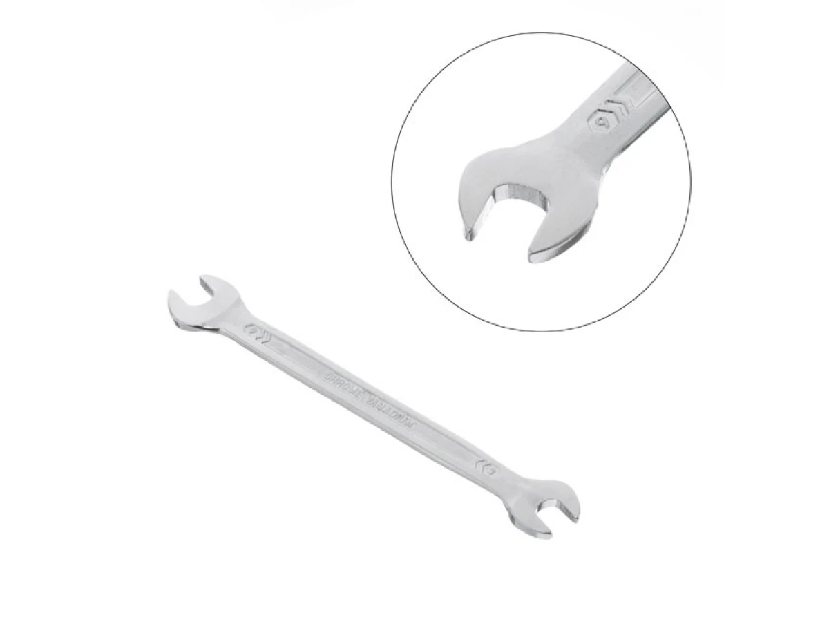 Ключ ріжковий 8х9 мм CrV, покриття сатин-хром, PROF DIN3113 INTERTOOL XT-1108 