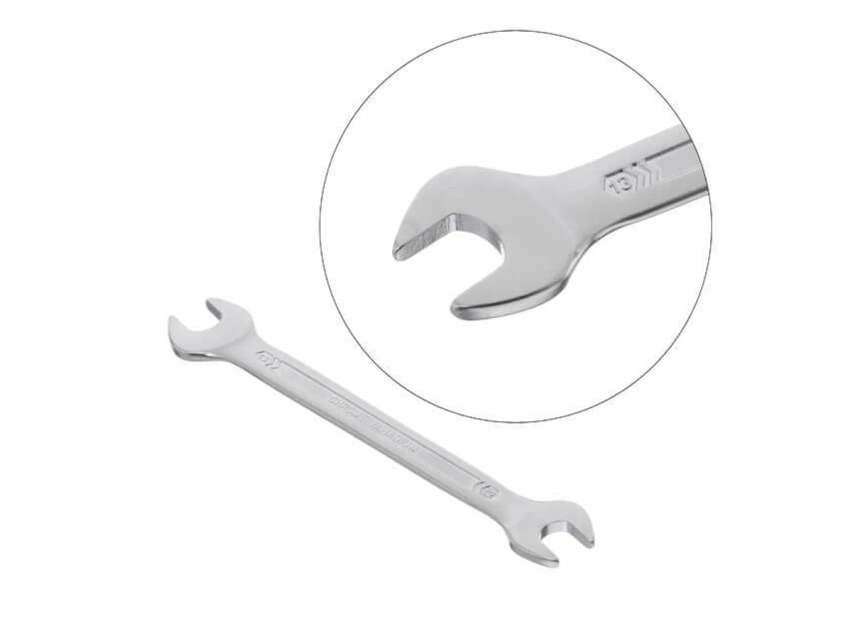 Ключ рожковый 12-13 мм Cr-V, покрытие сатин-хром; PROF DIN3113 INTERTOOL XT-1112 