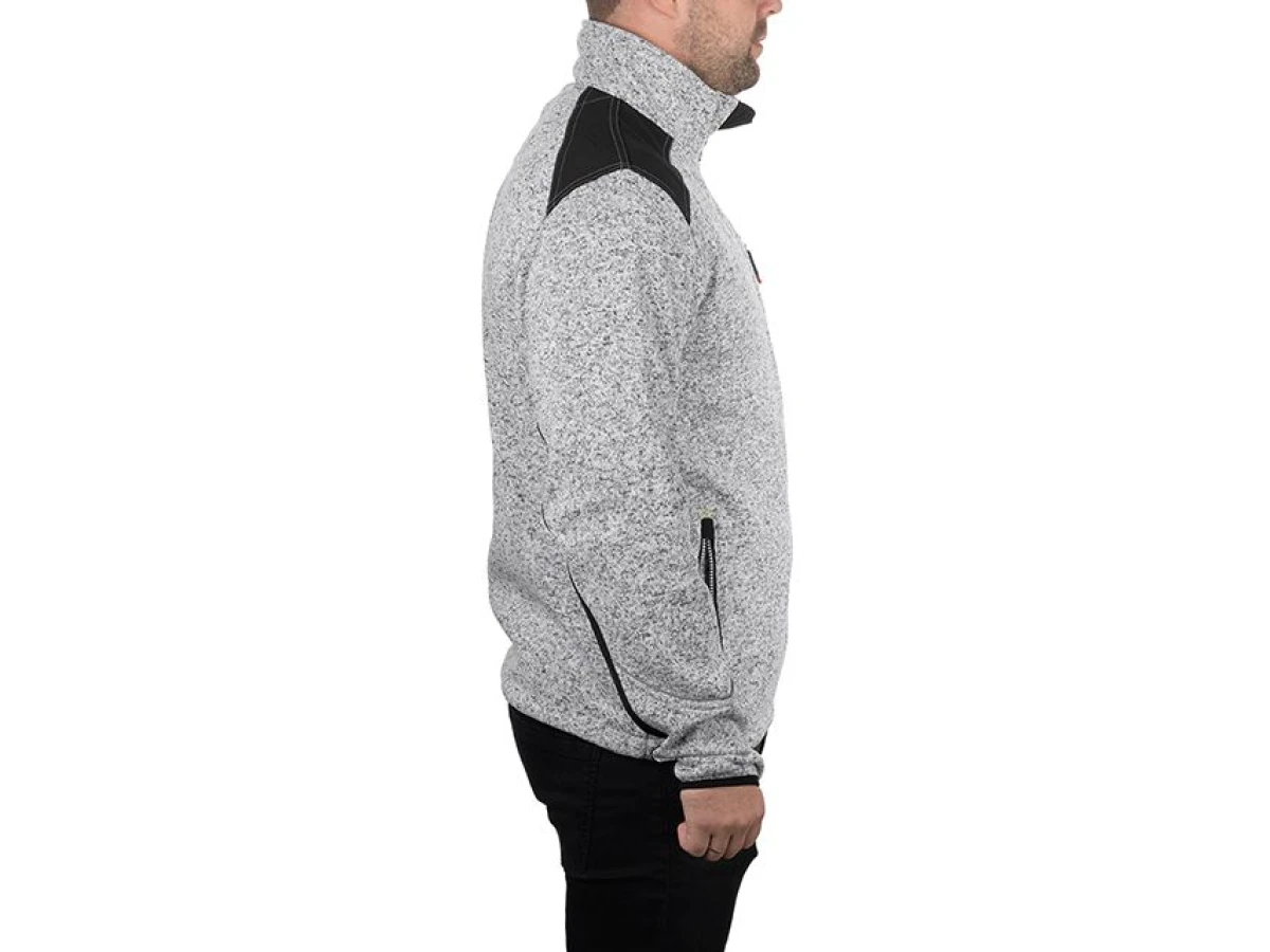 Куртка в'язана SOFTSHELL сірого кольору з чорними вставками, тканина - 100% поліестер 270 G, з кишенею на грудях і двома бічними, розмір XL INTERTOOL SP-3114 