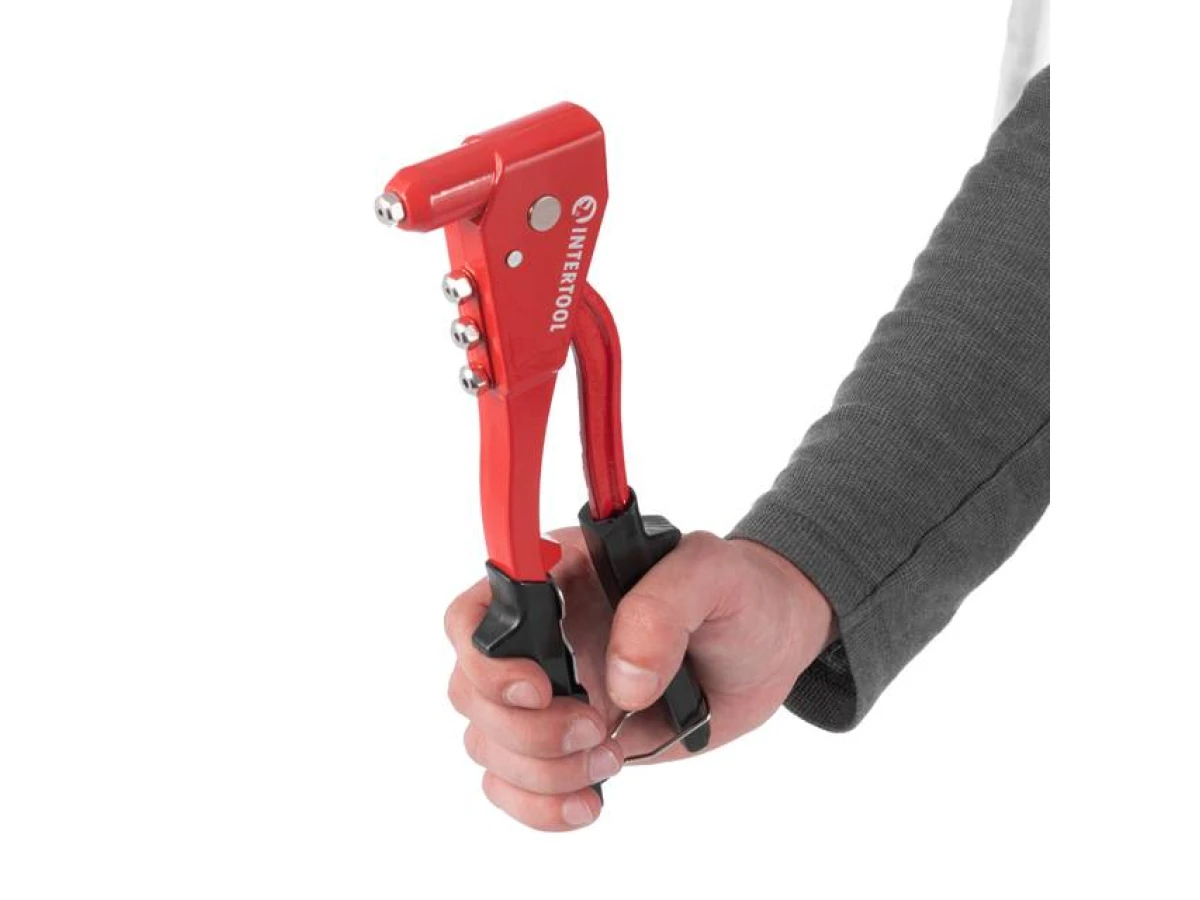 Пістолет заклепувальний ручний суцільносталевий, діаметр заклепки 3.2; 4; 4.8 мм INTERTOOL RT-0010 