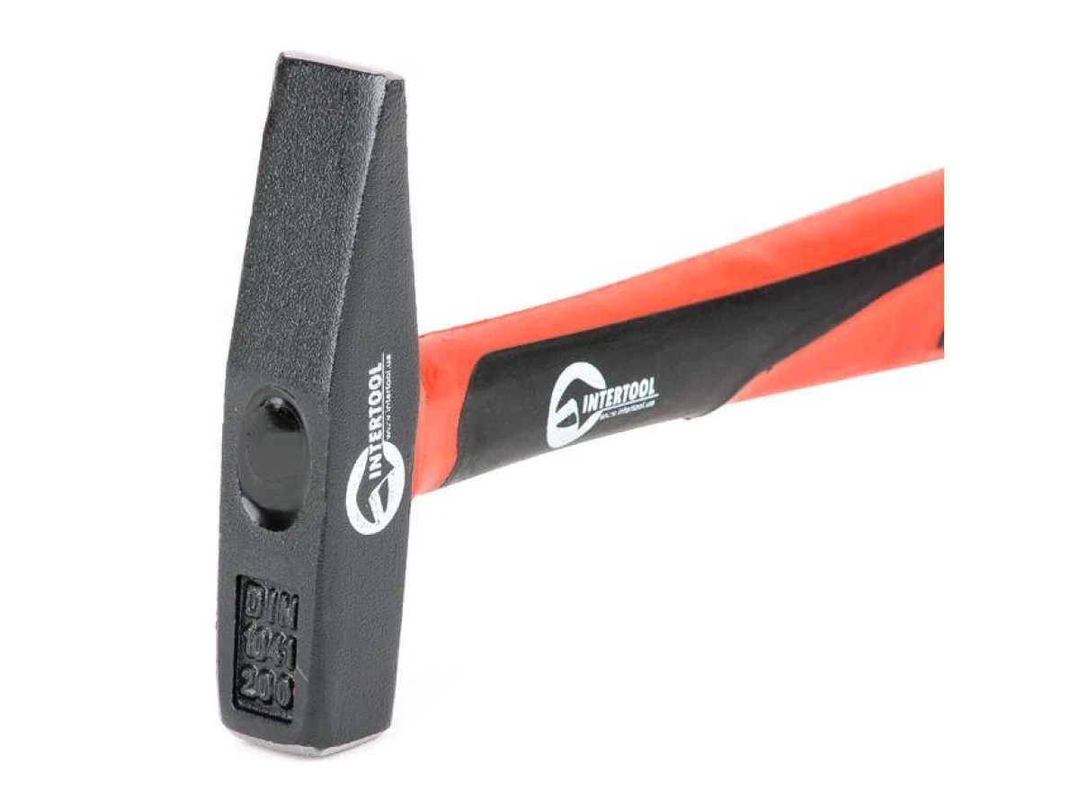 Молоток 200 г, ручка з фібергласу INTERTOOL HT-0202 
