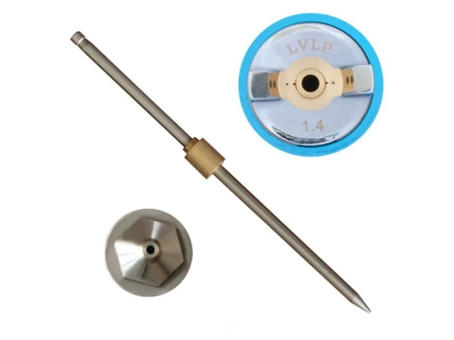 Комплект форсунки 1.4мм для фарбопульта LVLP PT-0131, 0132, 0133, 0134, 0135, 0136, 0143, 0144, 0148 (дюза, повітряна головка, голка) INTERTOOL PT-2014 