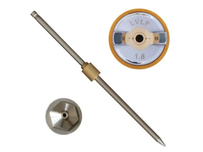 Комплект форсунки 1.8мм для фарбопульта LVLP PT-0131, PT-0132, PT-0133, PT-0134, PT-0135, PT-0136 (дюза, повітряна головка, голка) INTERTOOL PT-2018