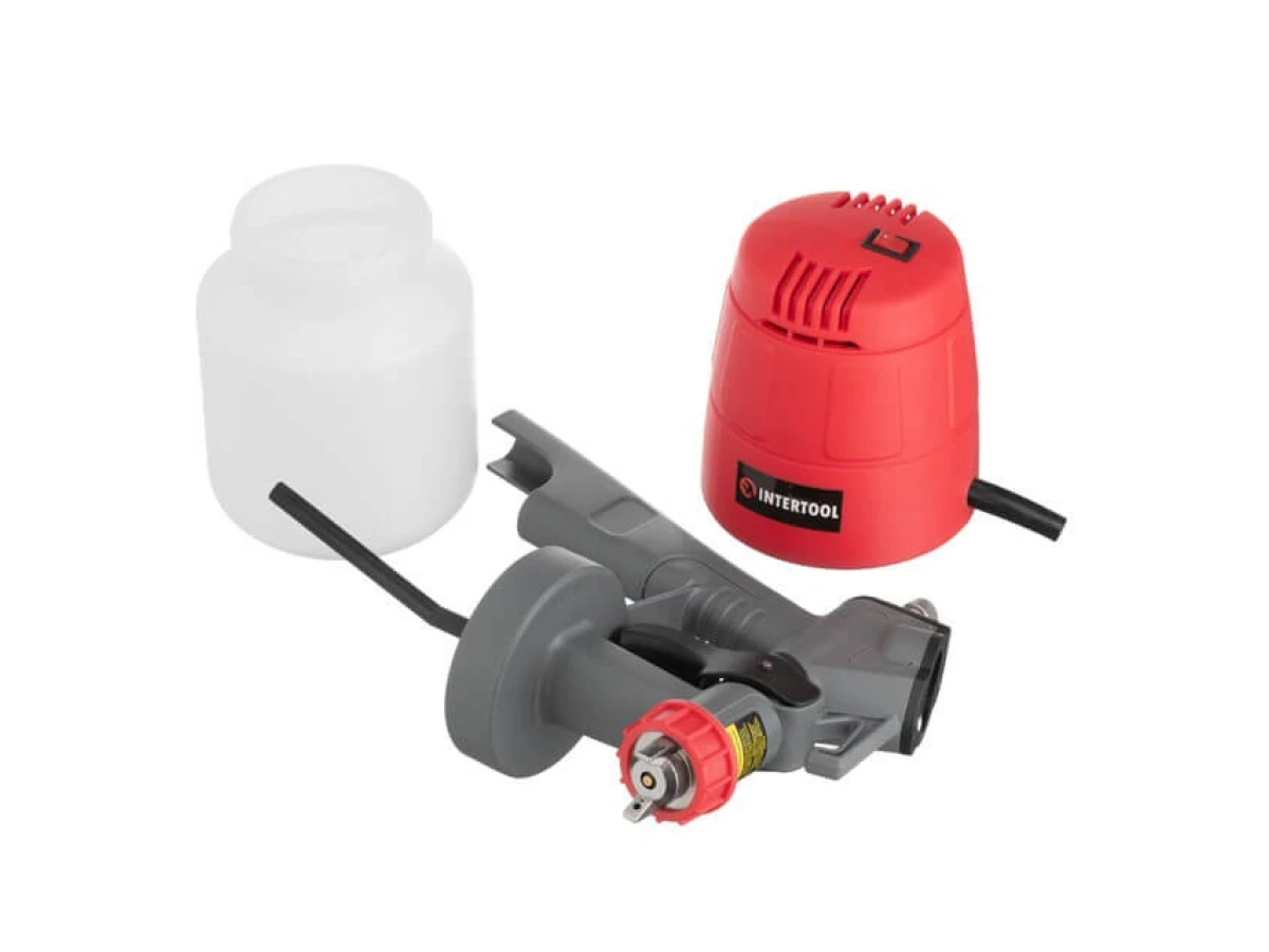 Фарбопульт електричний HVLP 450 Вт, форсунка 1.5 мм, бачок 1 л 0.14-0.35 Бар, 100-200 мл/хв. INTERTOOL DT-5045 