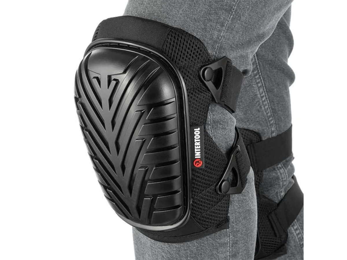 Наколенники защитные, противоскользящие накладки из ПВХ, ткань 600D, гелевые подушки, неопреновые ремни INTERTOOL SP-0055 