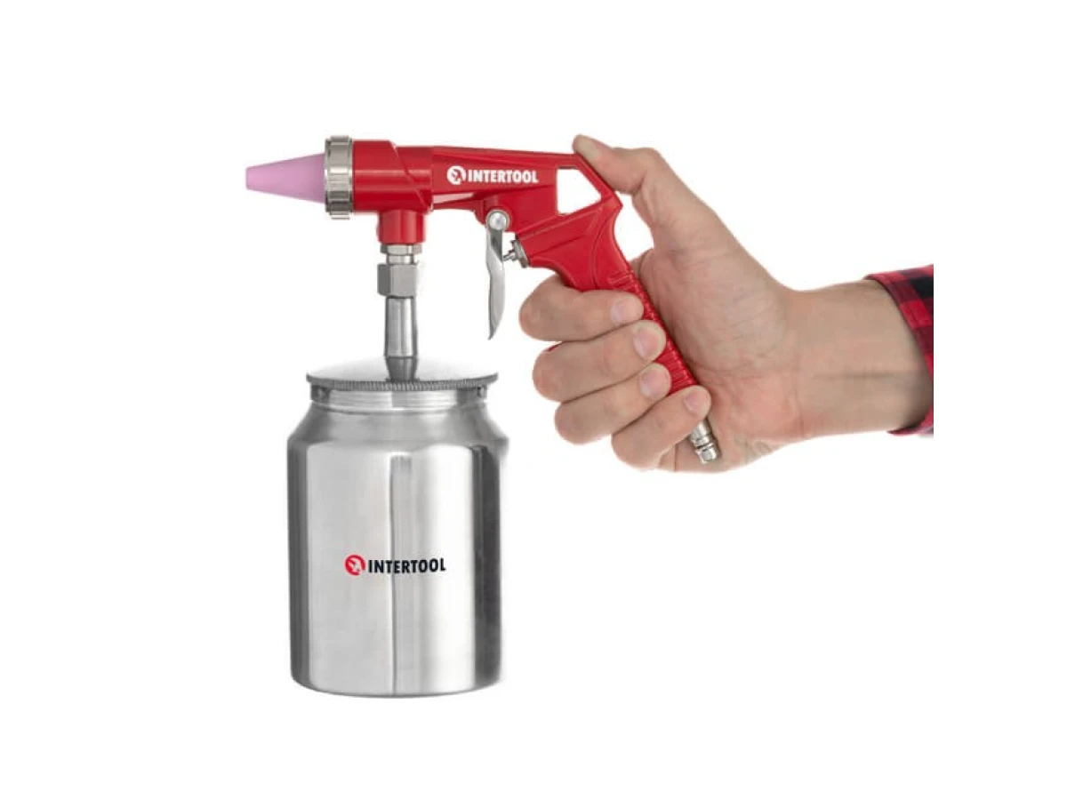 Пістолет піскоструминний пневматичний з металевим бачком INTERTOOL PT-0707 