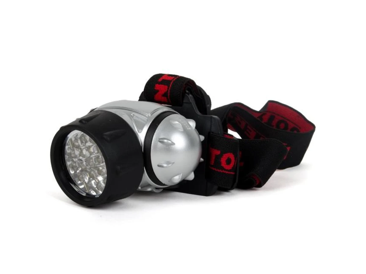 Ліхтар налобний світлодіодний, чотири режими роботи, 19 LED, батарейки 3 ААА. INTERTOOL LB-0301 