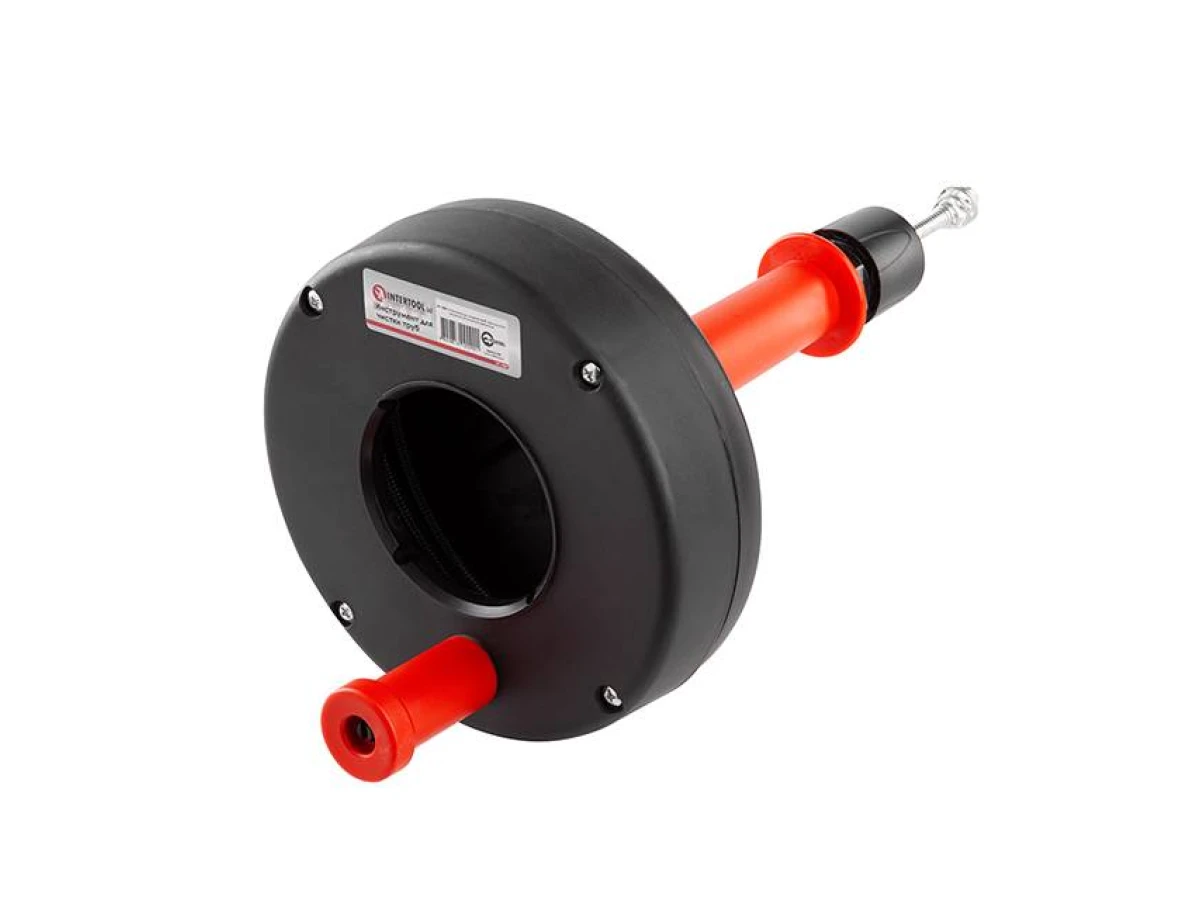 Инструмент для чистки труб, трос 6мм*4м, витой заостренный наконечник INTERTOOL HP-1009 