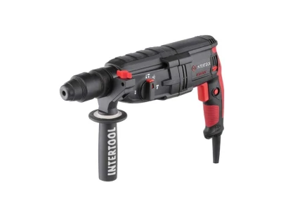 Перфоратор 1000 Вт, 3.2 Дж, 0-1300 об/мин, 0-5100 уд/мин, 3 режима, съемный быстрозажимной патрон INTERTOOL WT-0171