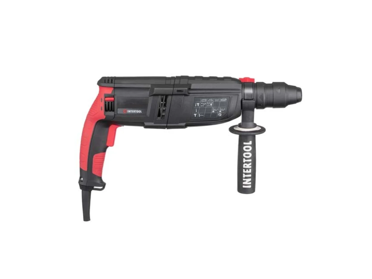 Перфоратор 1000 Вт, 3.2 Дж, 0-1300 об/хв., 0-5100 уд./хв., 3 режими, знімний швидкозатискний патрон INTERTOOL WT-0171 
