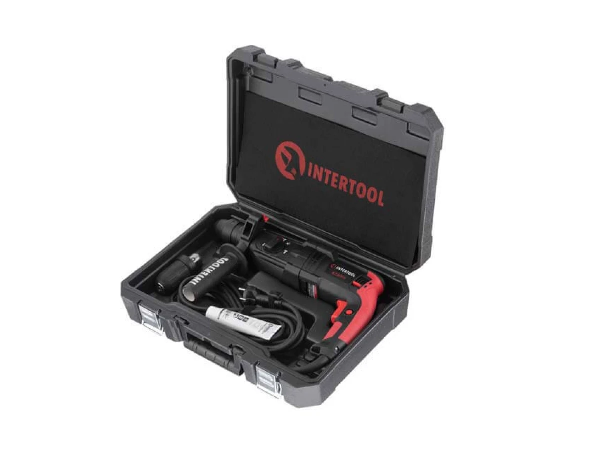 Перфоратор 1000 Вт, 3.2 Дж, 0-1300 об/хв., 0-5100 уд./хв., 3 режими, знімний швидкозатискний патрон INTERTOOL WT-0171 