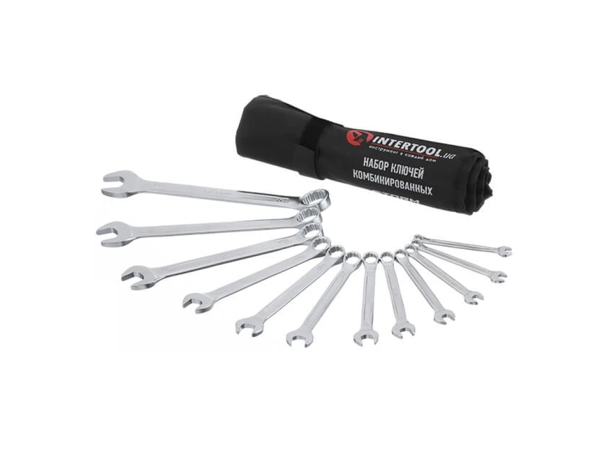 Набір ключів комбінованих 12 шт, 6-14, 17, 19, 22 мм, DIN3113 STORM INTERTOOL XT-1004 