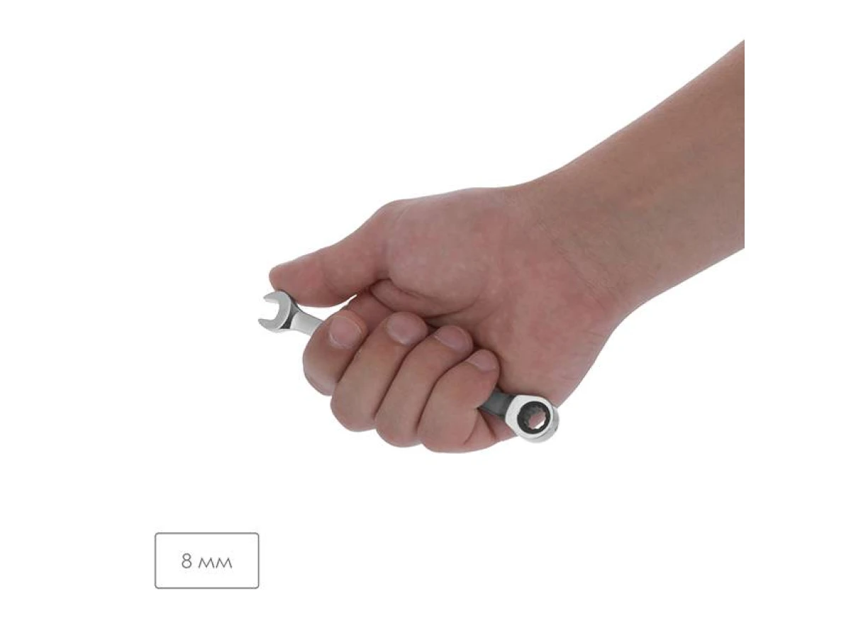 Ключ комбінований з тріскачкою 8 мм Cr-V; PROF DIN3113 INTERTOOL XT-1348 