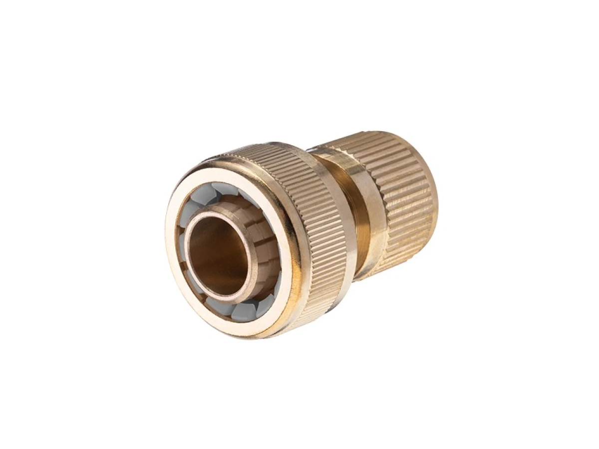 Коннектор латунный с аквастопом 1/2" на шланг 3/4" STORM INTERTOOL GE-1217 